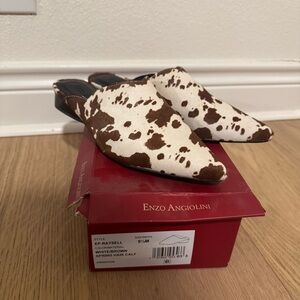 Enzo Angiolini Cow Hide Mules Sz 9.5